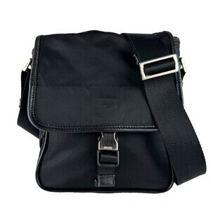 Auth Prada Shoulder Bag Black Nylon #335825P35B